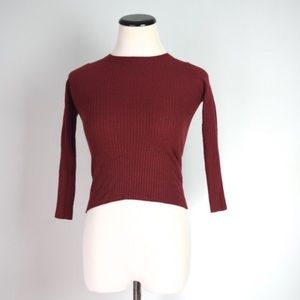 Ribbed Crop in Burgandy